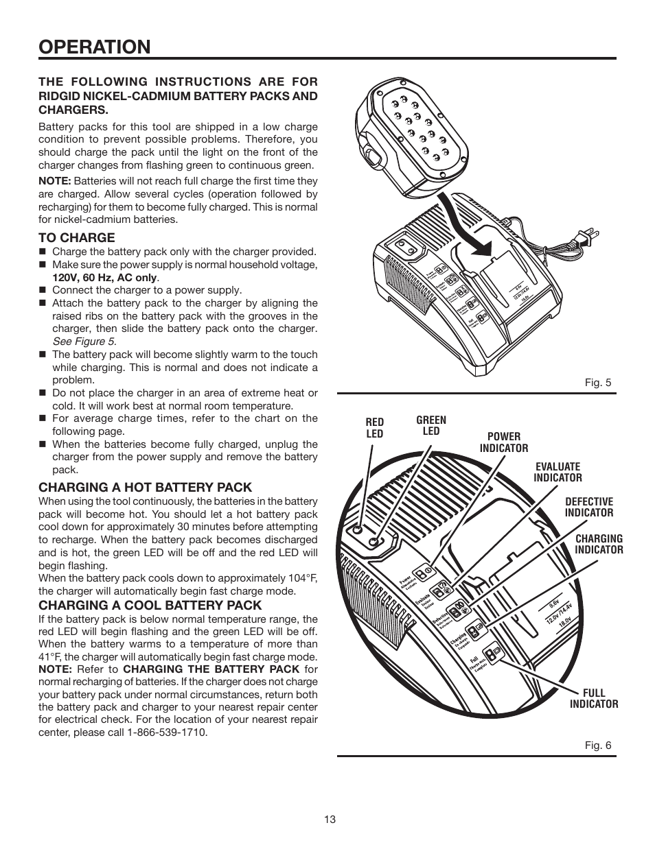 Operation | RIDGID R8823 User Manual | Page 13 / 20