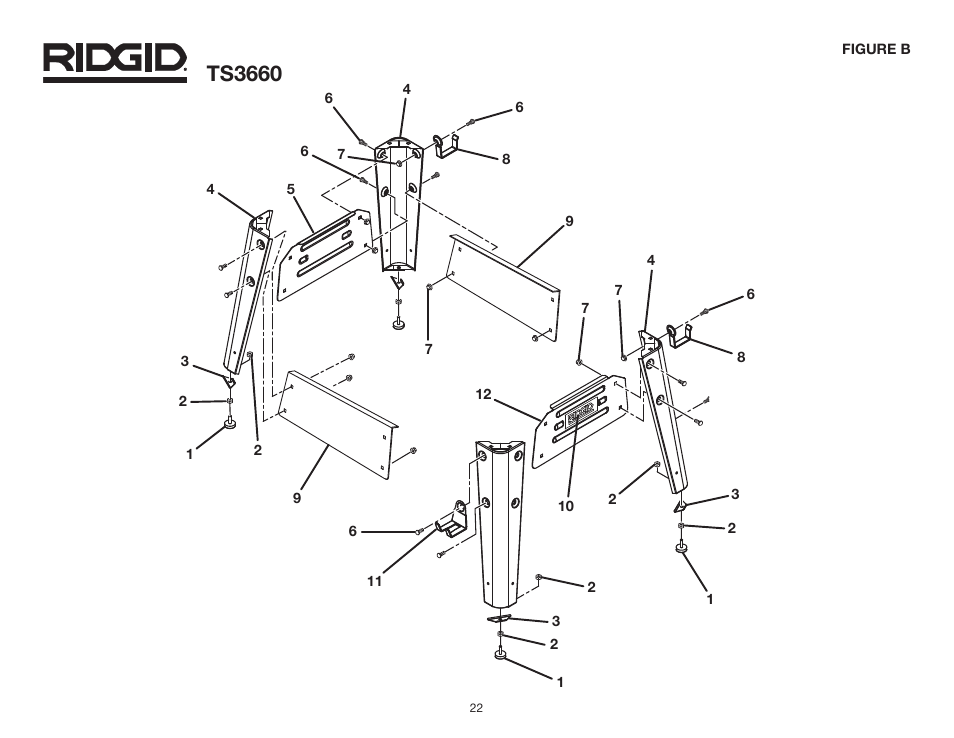 Ts3660 | RIDGID TS3660 User Manual | Page 22 / 56