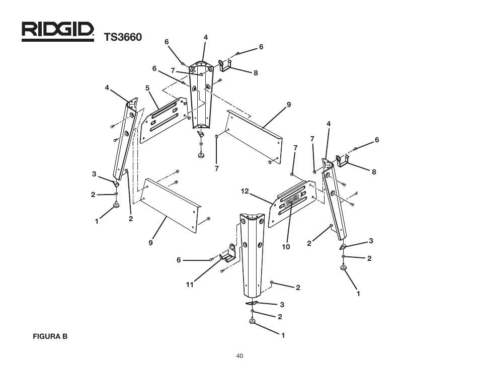 Ts3660 | RIDGID TS3660 User Manual | Page 40 / 56