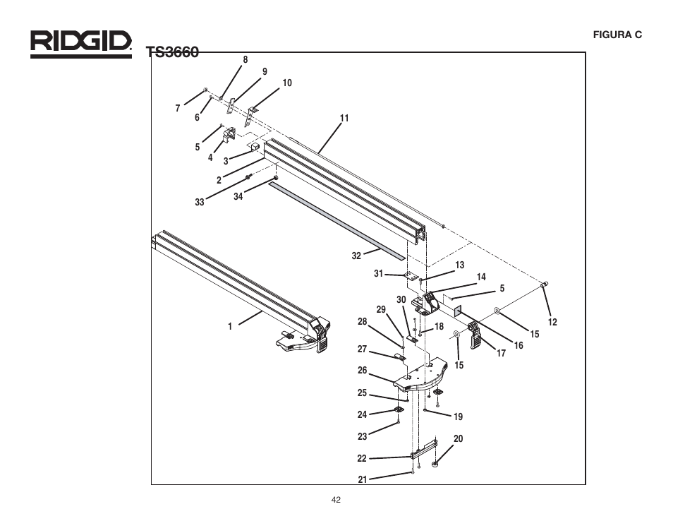 Ts3660 | RIDGID TS3660 User Manual | Page 42 / 56