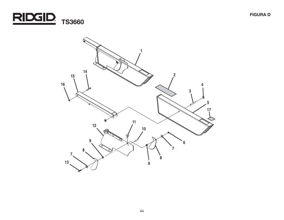 Ts3660 | RIDGID TS3660 User Manual | Page 44 / 56