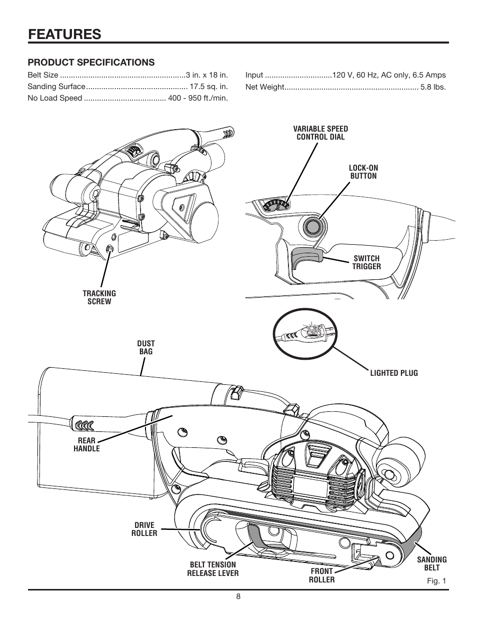 Features | RIDGID R2740 User Manual | Page 8 / 20