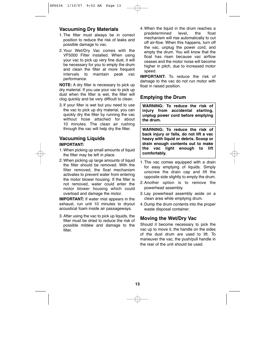 RIDGID RV2400A User Manual | Page 13 / 68