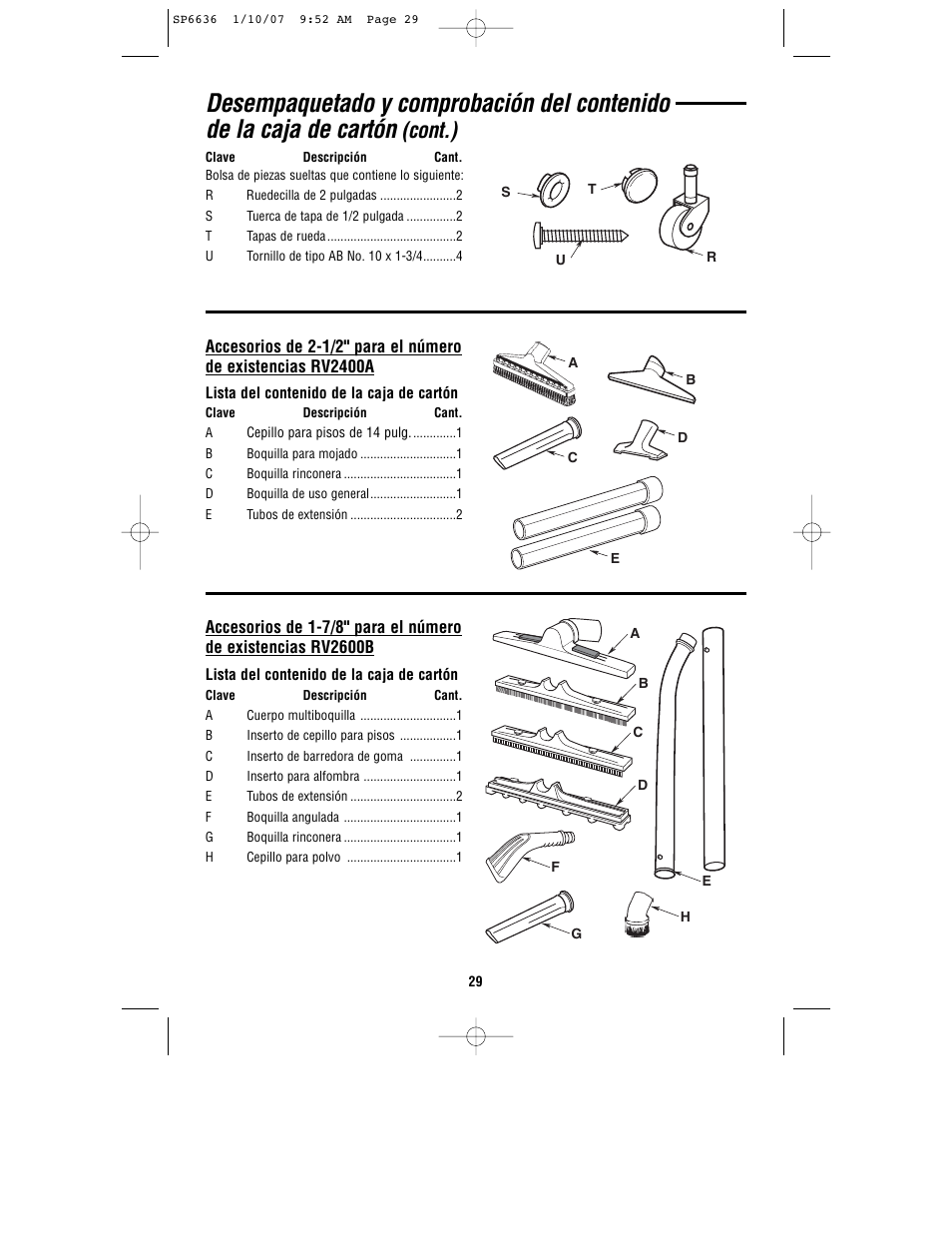 Cont.) | RIDGID RV2400A User Manual | Page 29 / 68