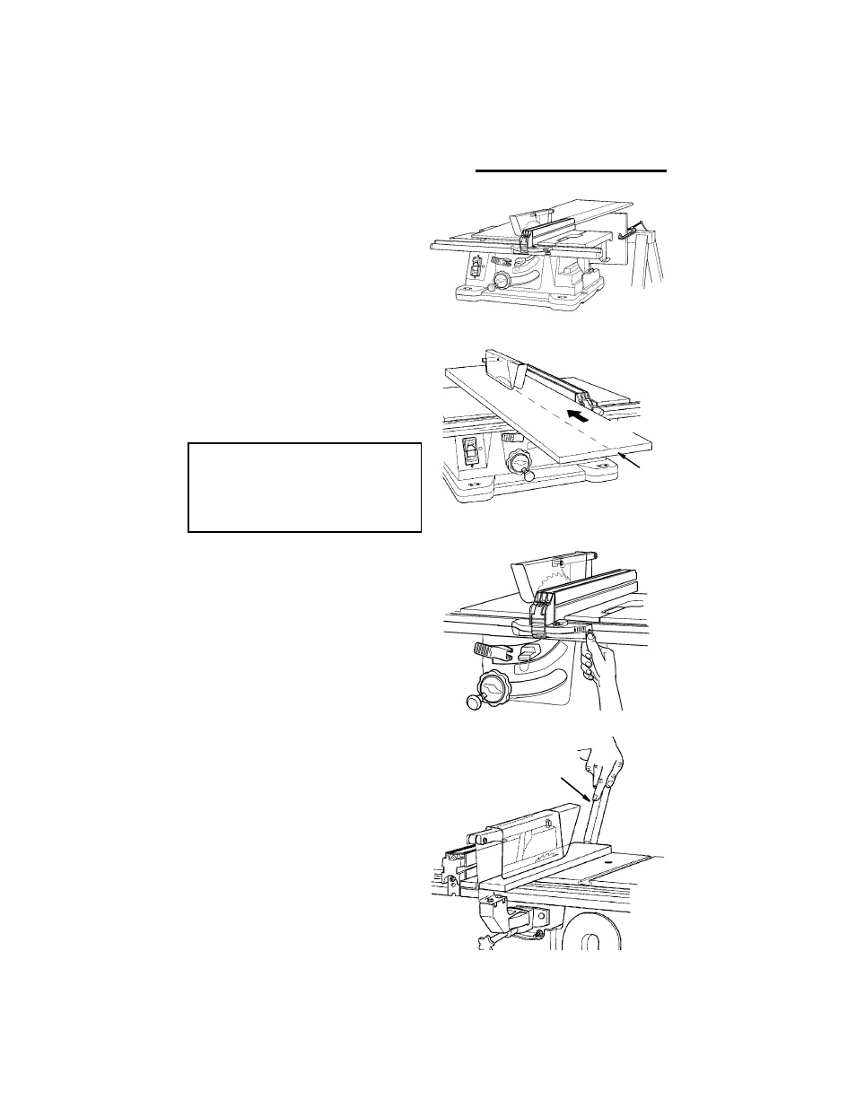 Basic saw operations (continued) | RIDGID Table Saw User Manual | Page 46 / 68