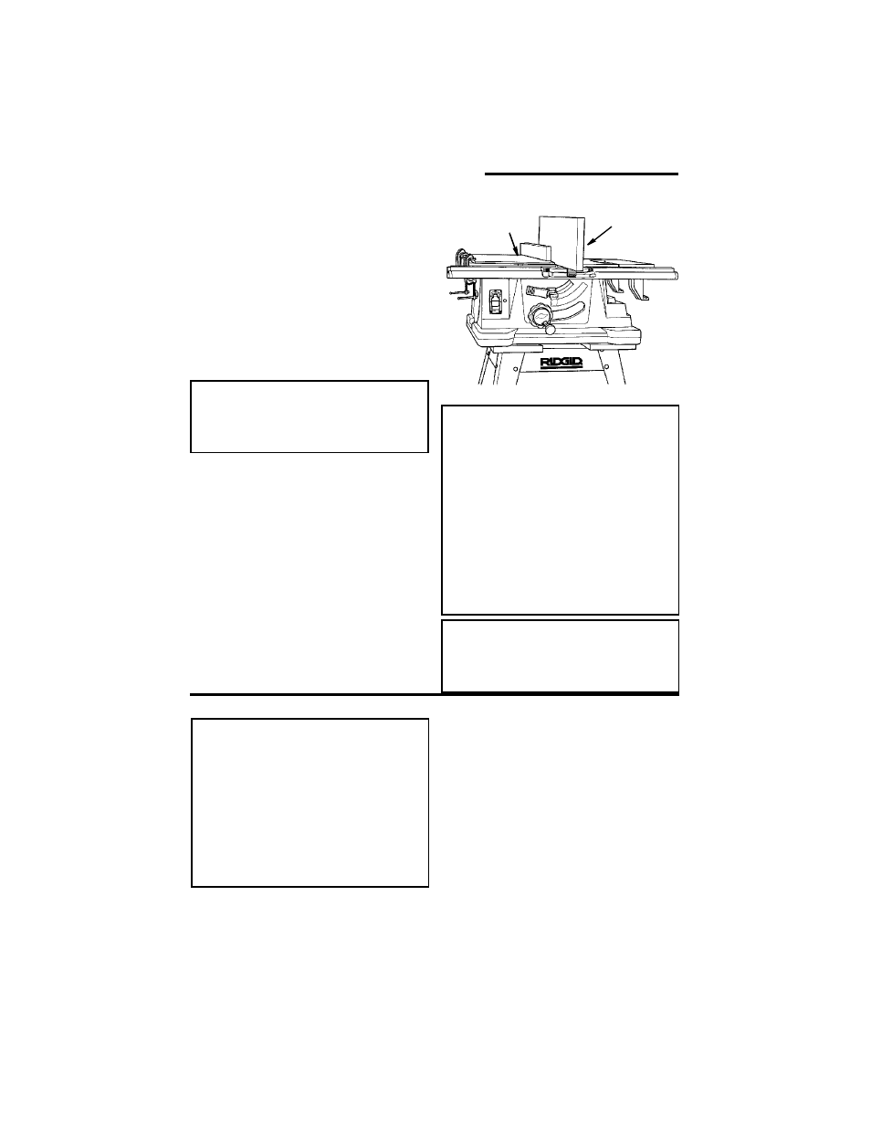 Basic saw operations (continued) | RIDGID Table Saw User Manual | Page 50 / 68