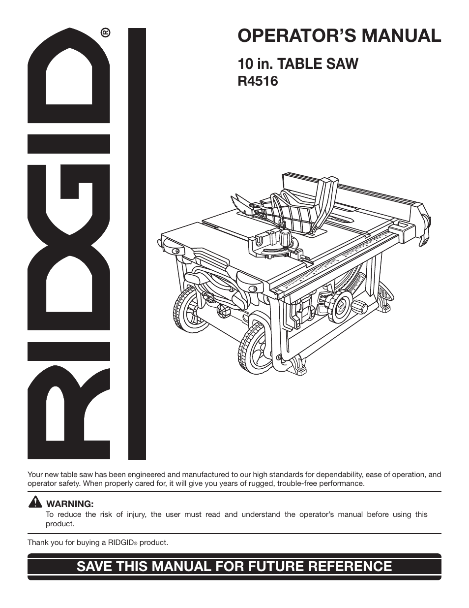 RIDGID R4516 User Manual | 40 pages