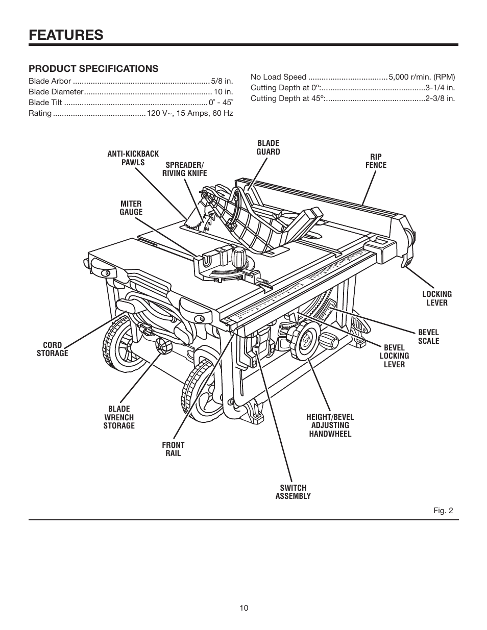 Features | RIDGID R4516 User Manual | Page 10 / 40