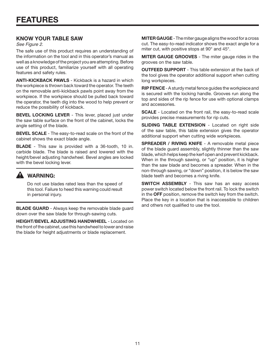 Features | RIDGID R4516 User Manual | Page 11 / 40