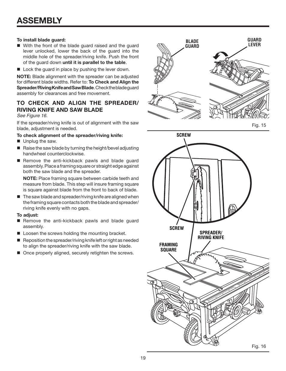 Assembly | RIDGID R4516 User Manual | Page 19 / 40