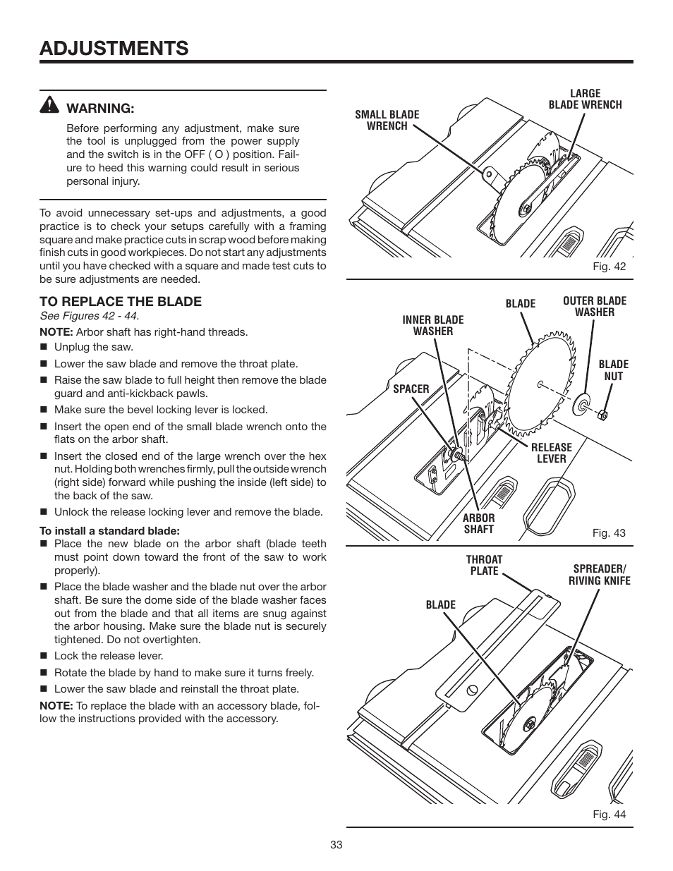 Adjustments | RIDGID R4516 User Manual | Page 33 / 40