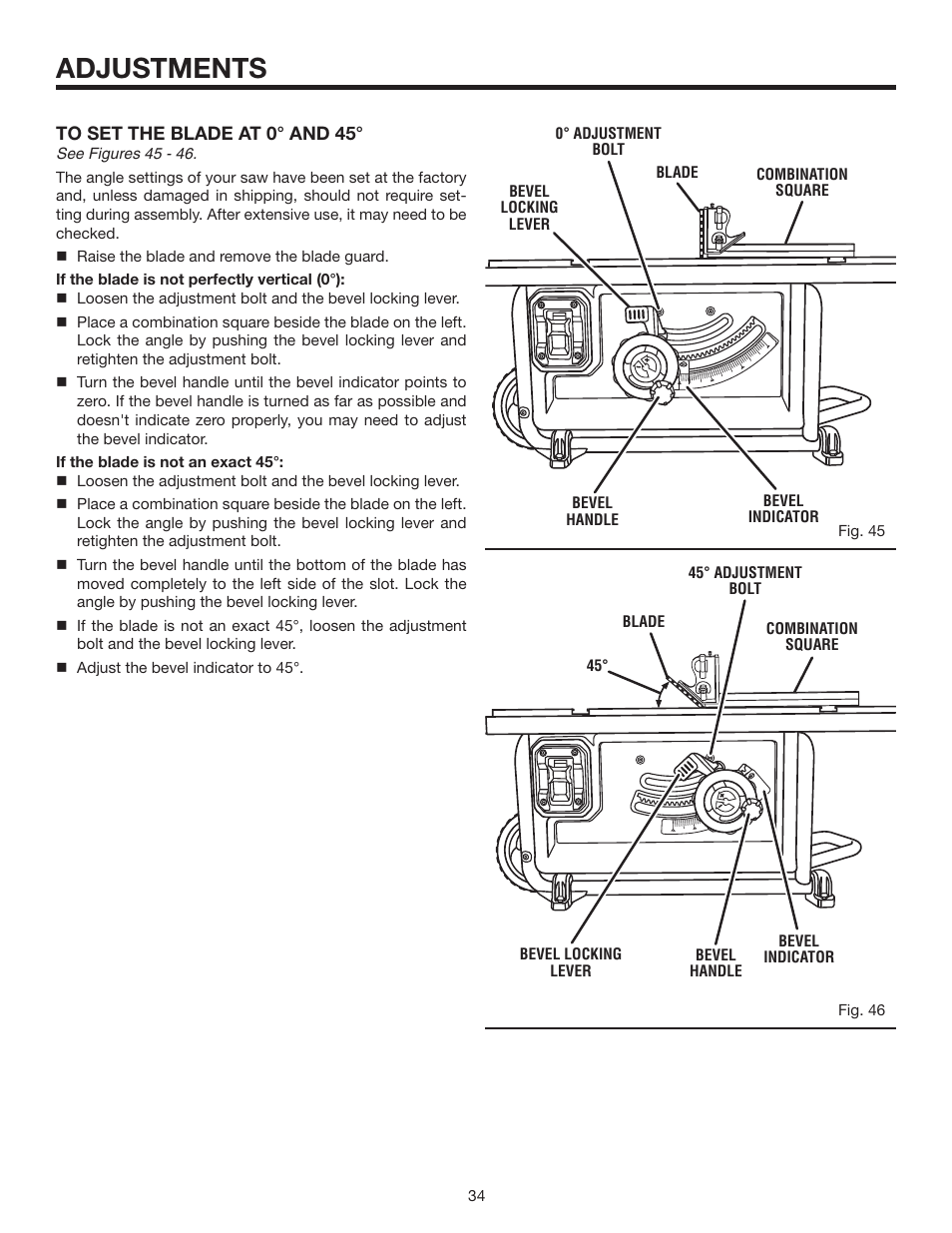 Adjustments | RIDGID R4516 User Manual | Page 34 / 40