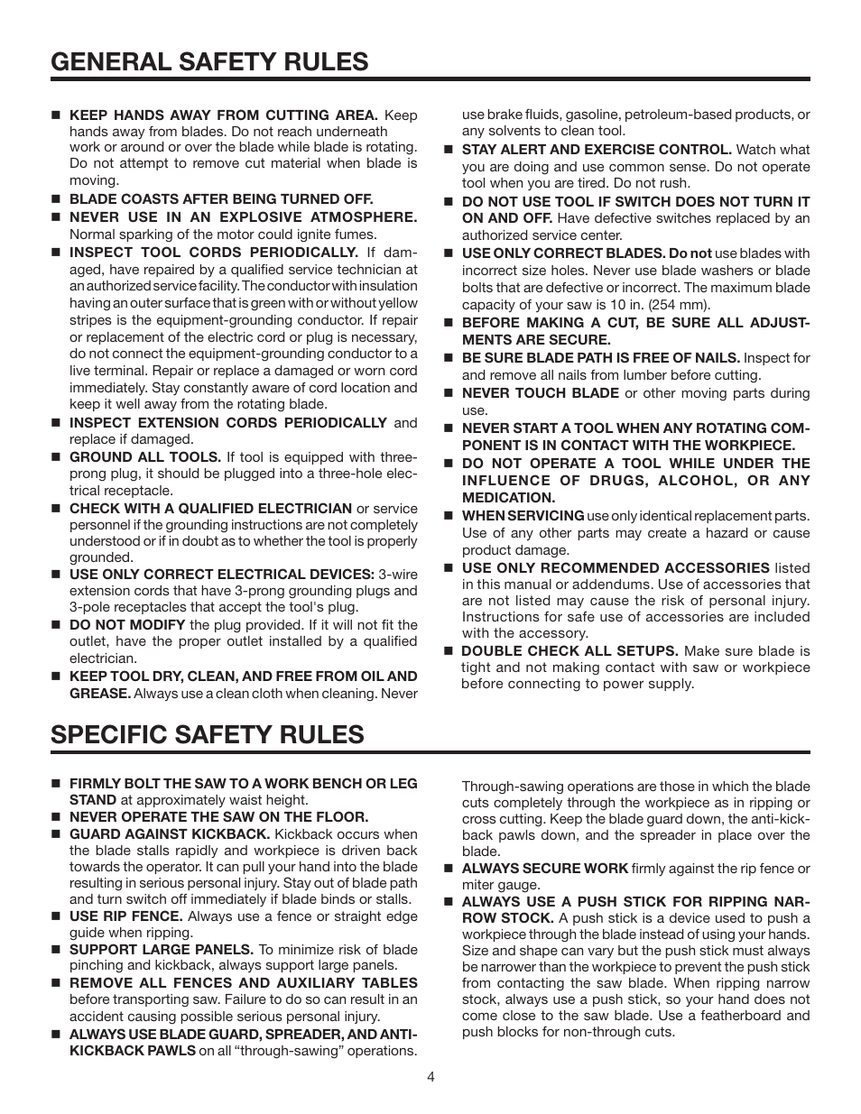 General safety rules specific safety rules | RIDGID R4516 User Manual | Page 4 / 40