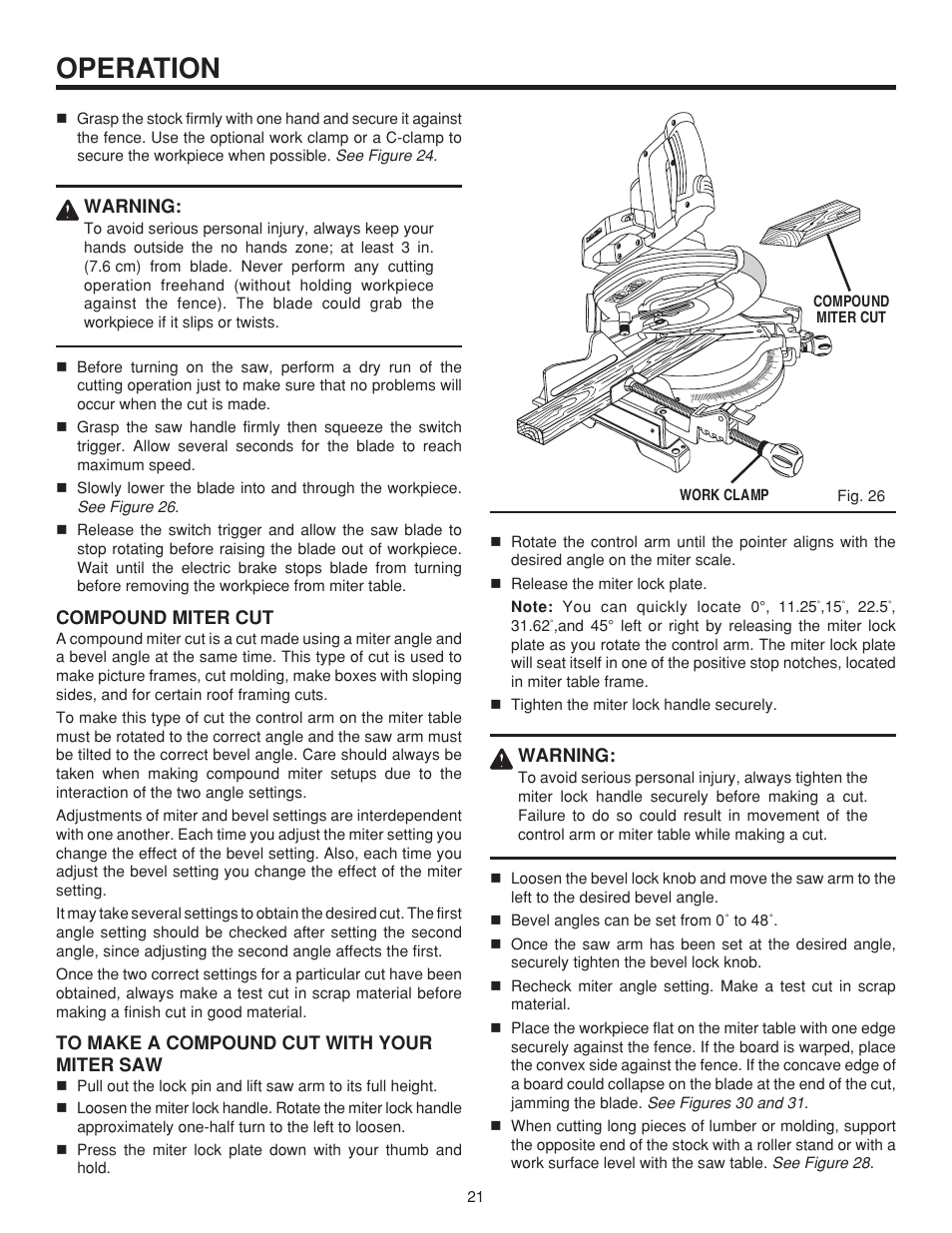 Operation | RIDGID MS1065LZ User Manual | Page 21 / 30