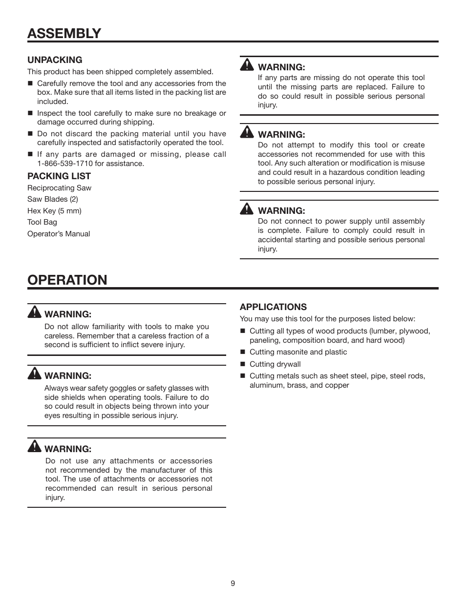 Assembly operation | RIDGID R3001 User Manual | Page 9 / 16