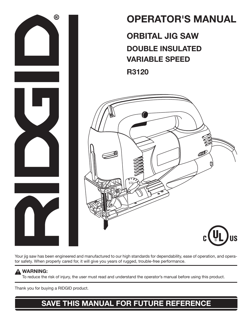 RIDGID R3120 User Manual | 20 pages