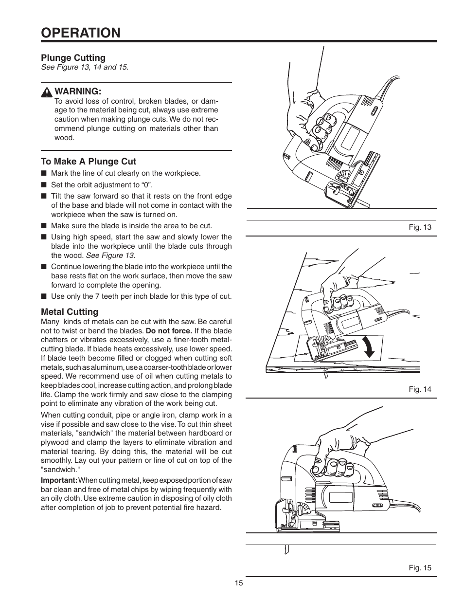 Operation | RIDGID R3120 User Manual | Page 15 / 20
