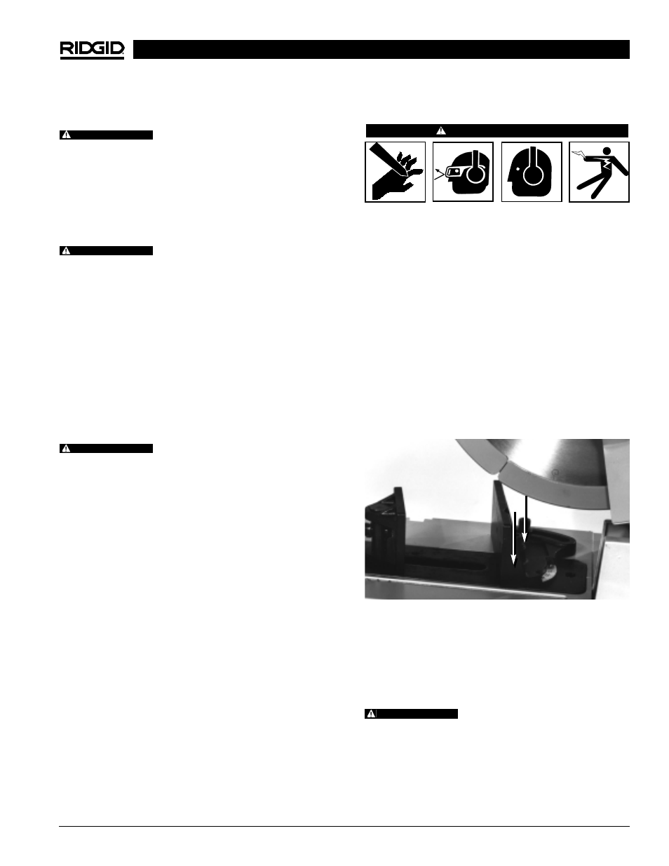 Utilisation de la tronçonneuse | RIDGID Dry Cut Saw User Manual | Page 19 / 36