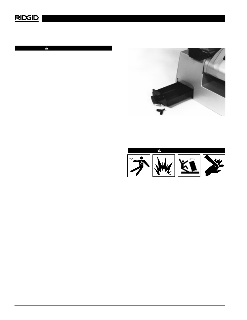 Inspección de la sierra seca, Preparación de la sierra y de la zona de trabajo | RIDGID Dry Cut Saw User Manual | Page 30 / 36