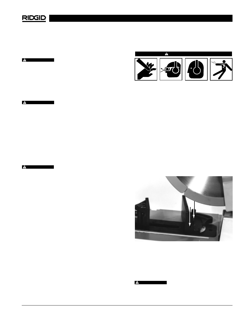 Funcionamiento de la sierra seca | RIDGID Dry Cut Saw User Manual | Page 31 / 36