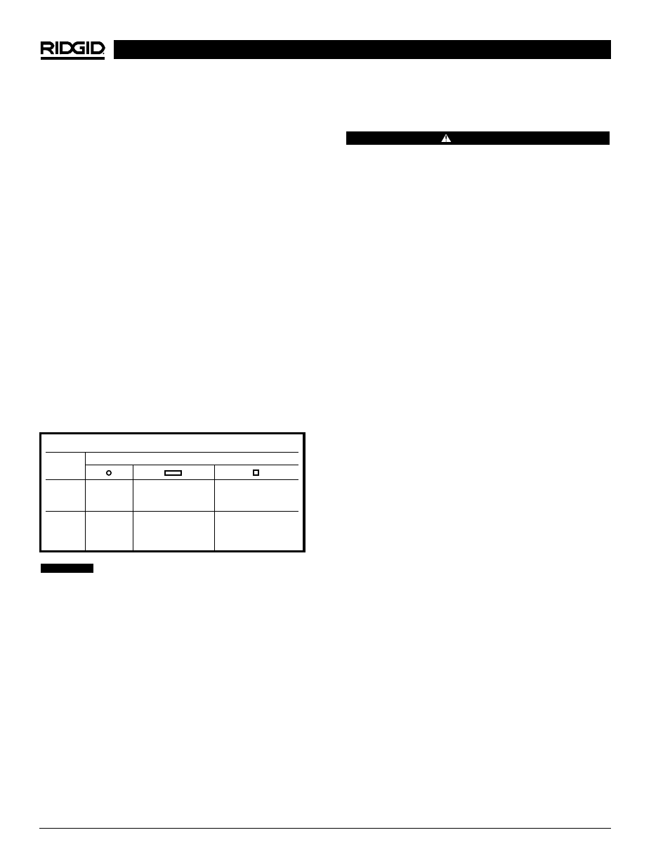 Description, specifications and standard equipment, Inspect dry cut saw, Model 614 capacity chart | Description, Specifications, Standard equipment | RIDGID Dry Cut Saw User Manual | Page 6 / 36