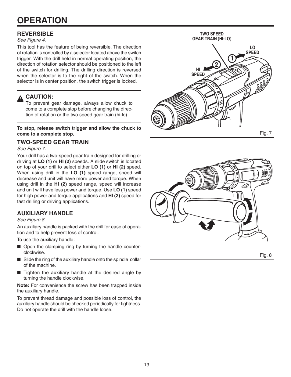 Operation | RIDGID R84001 User Manual | Page 13 / 20