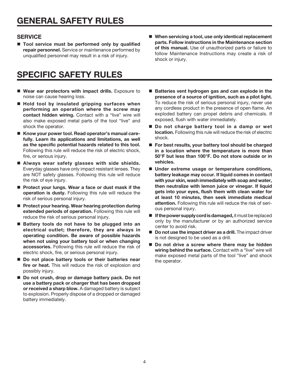 General safety rules specific safety rules | RIDGID R82233 User Manual | Page 4 / 18