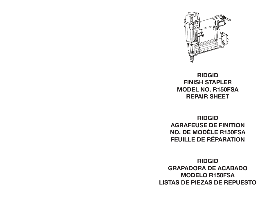 RIDGID R150FSA User Manual | 5 pages