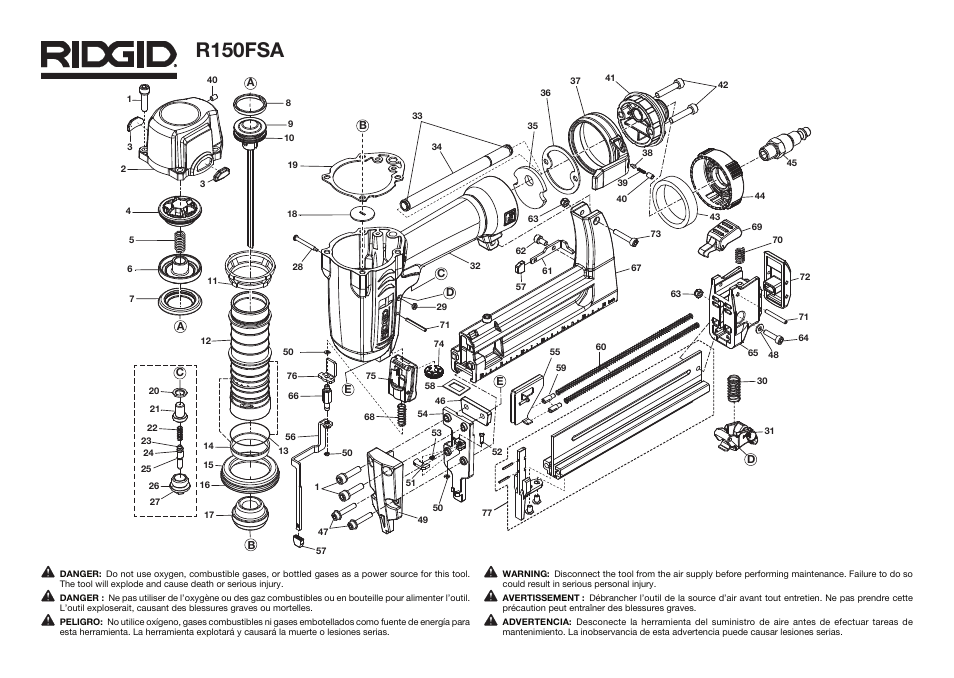 R150fsa | RIDGID R150FSA User Manual | Page 2 / 5