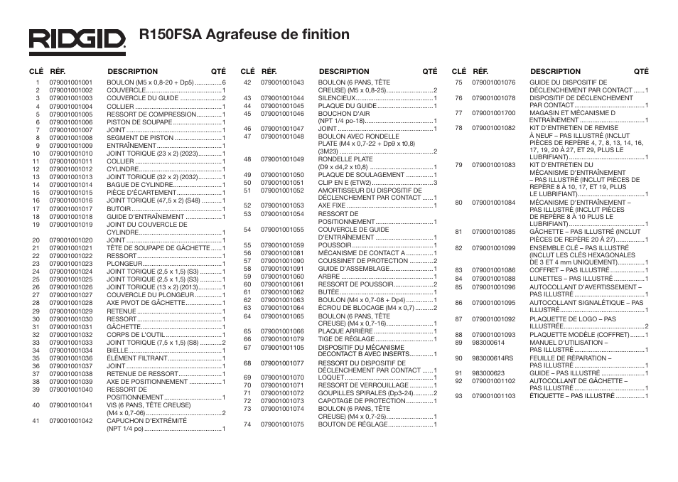 R150fsa agrafeuse de finition | RIDGID R150FSA User Manual | Page 4 / 5