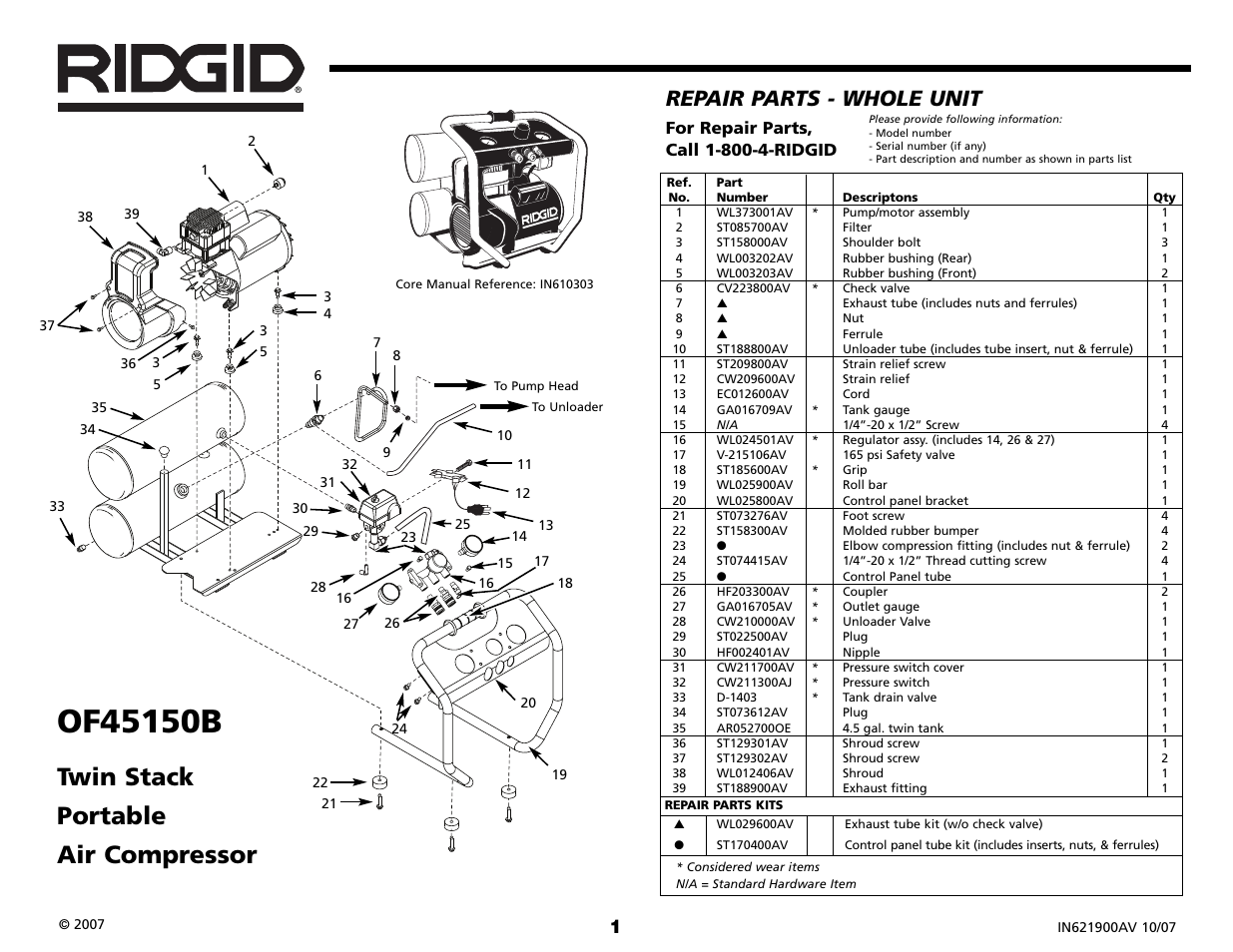 RIDGID OF45150B User Manual | 2 pages