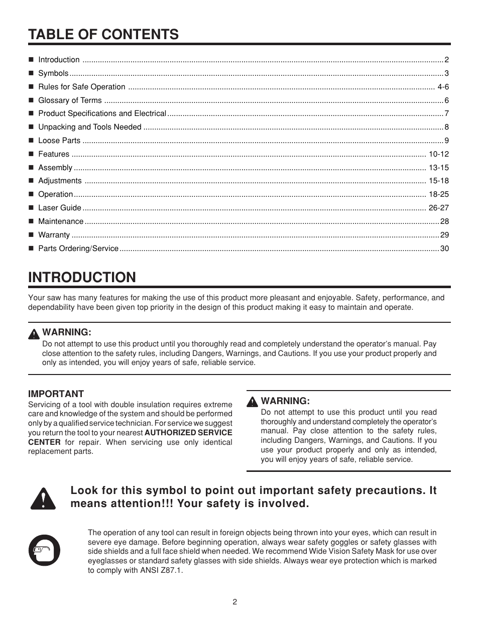 RIDGID MS 1065LZ User Manual | Page 2 / 30