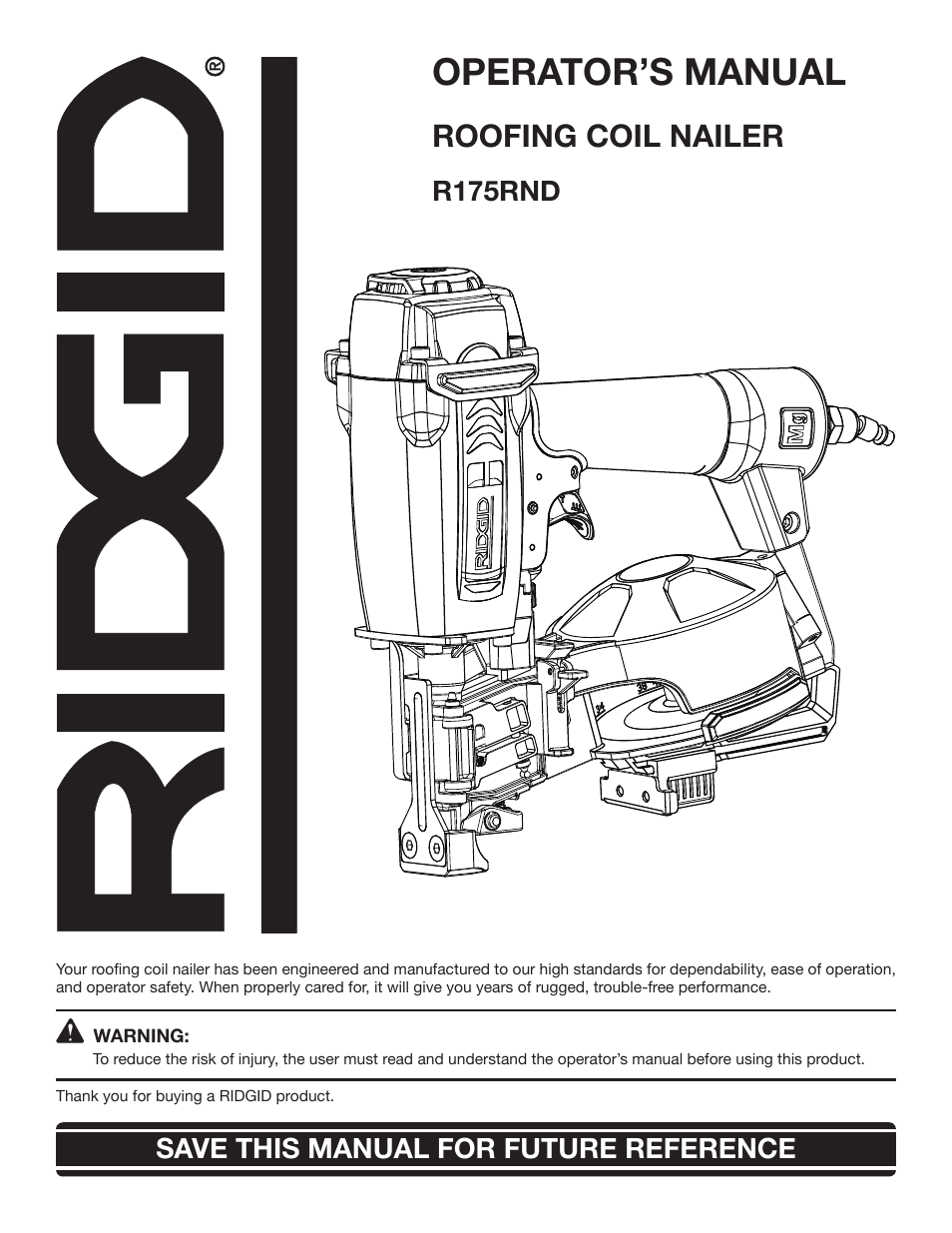 RIDGID R175RND User Manual | 22 pages