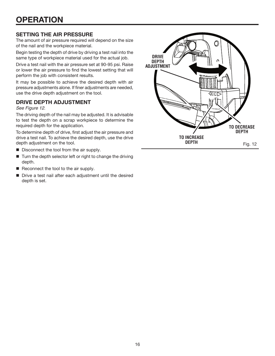 Operation | RIDGID R175RND User Manual | Page 16 / 22