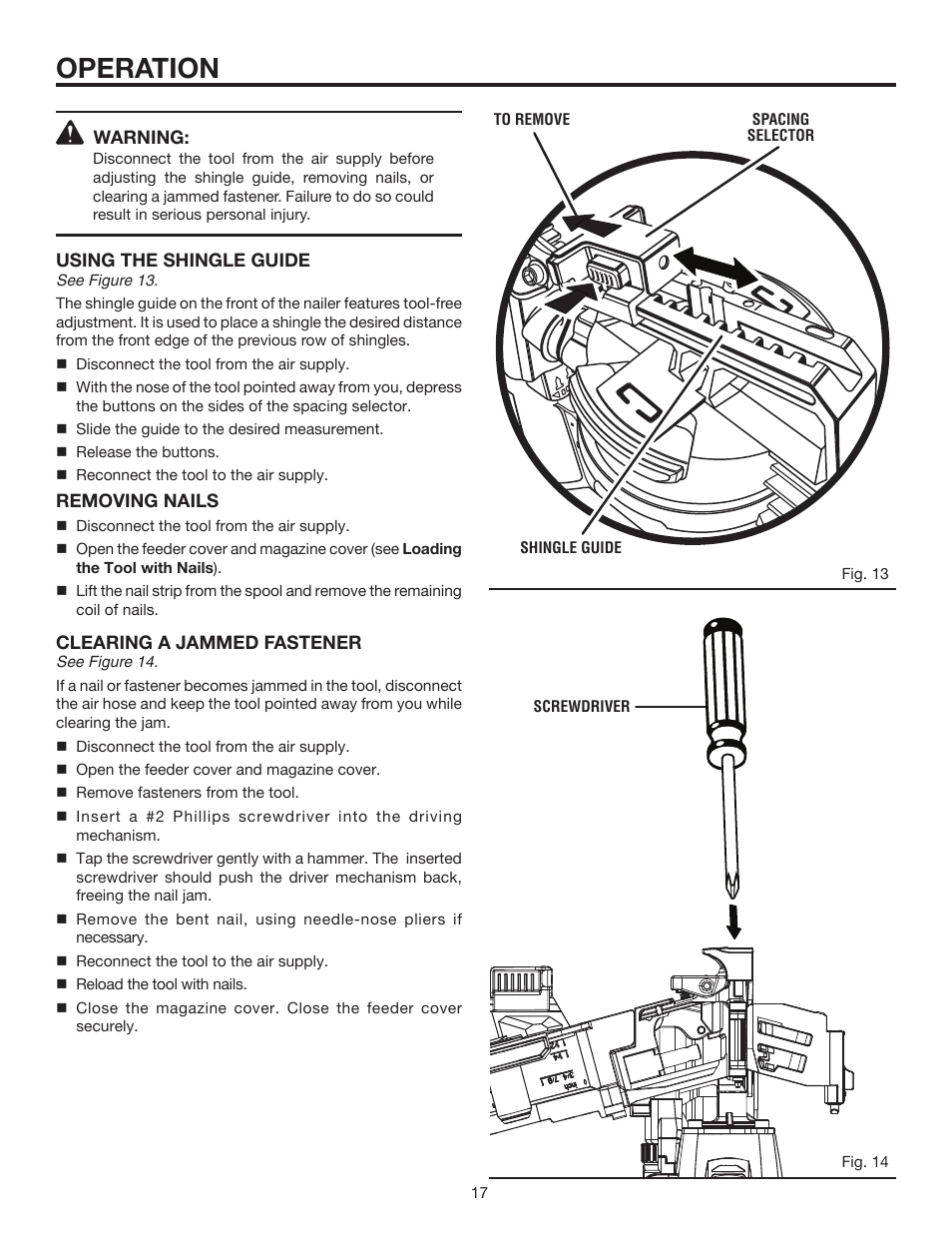 Operation | RIDGID R175RND User Manual | Page 17 / 22