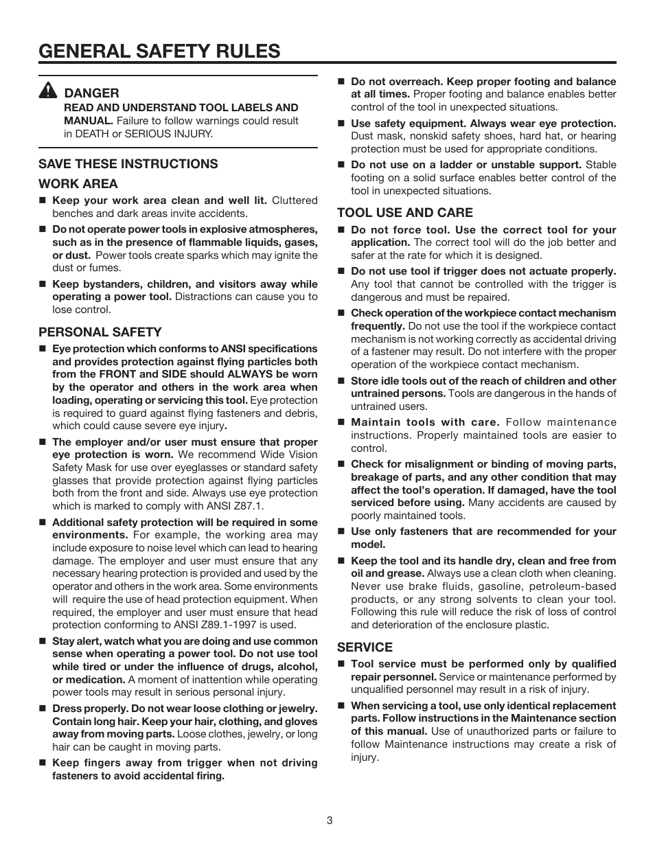 General safety rules | RIDGID R175RND User Manual | Page 3 / 22