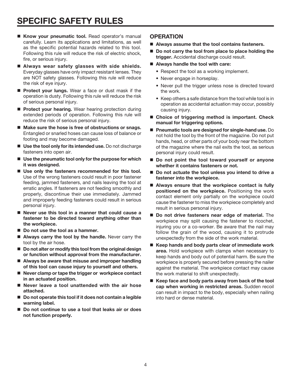 Specific safety rules | RIDGID R175RND User Manual | Page 4 / 22