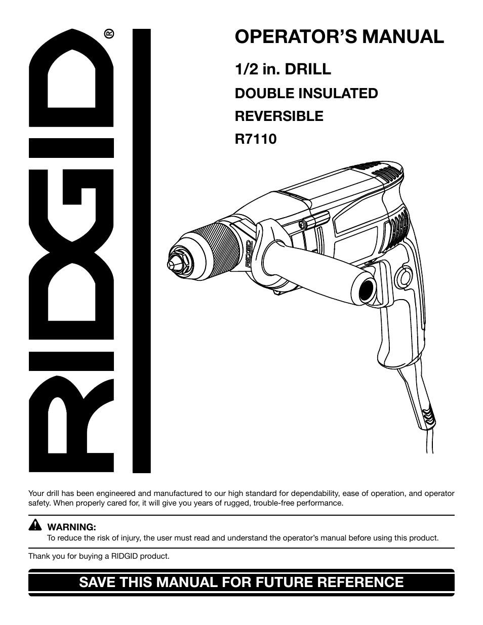 RIDGID R7110 User Manual | 16 pages