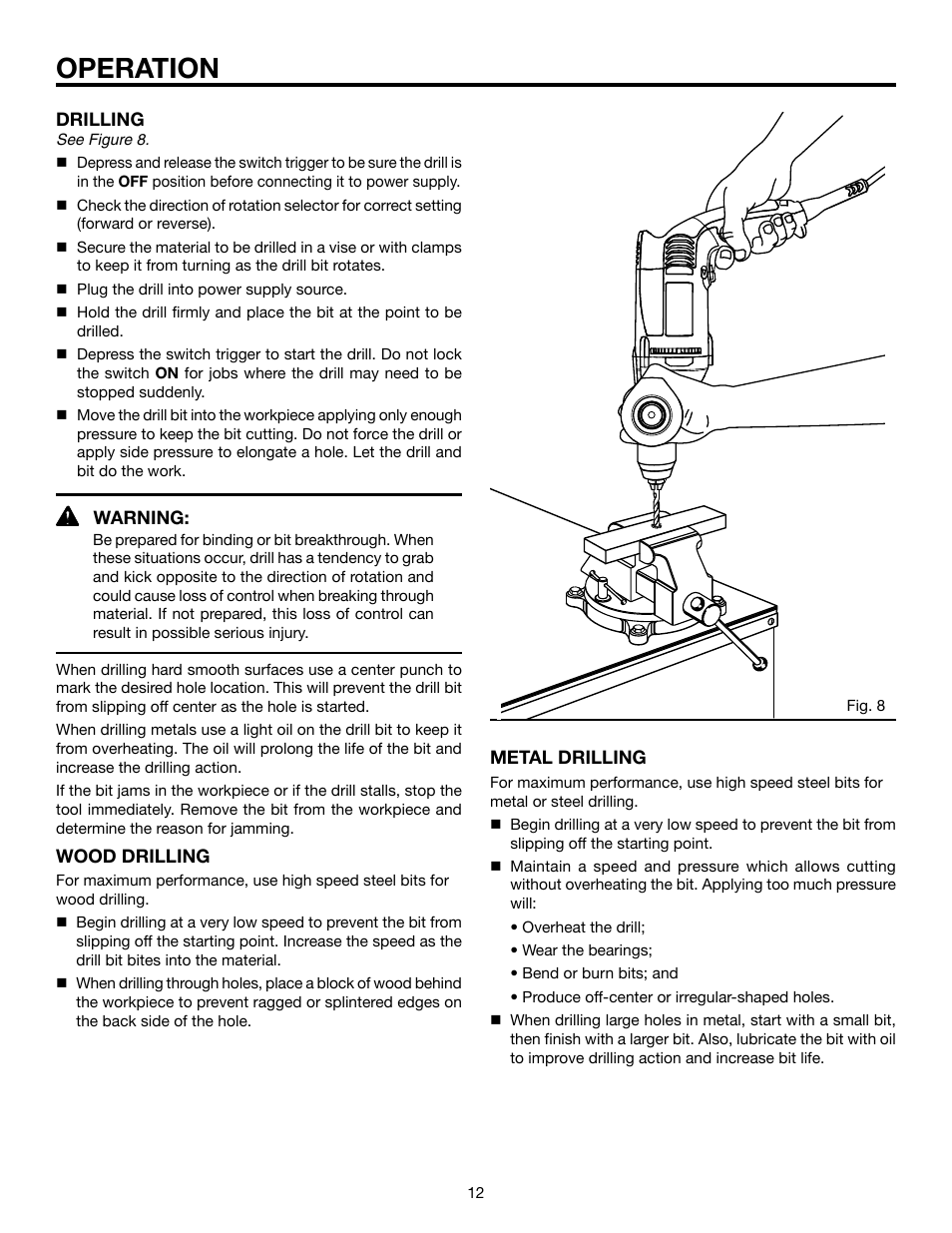 Operation | RIDGID R7110 User Manual | Page 12 / 16