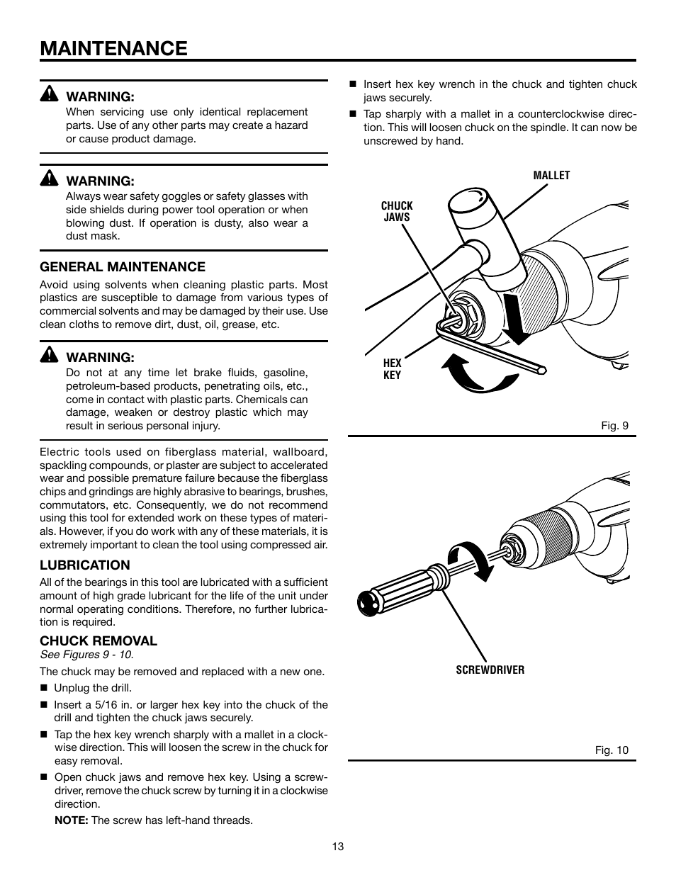 Maintenance | RIDGID R7110 User Manual | Page 13 / 16