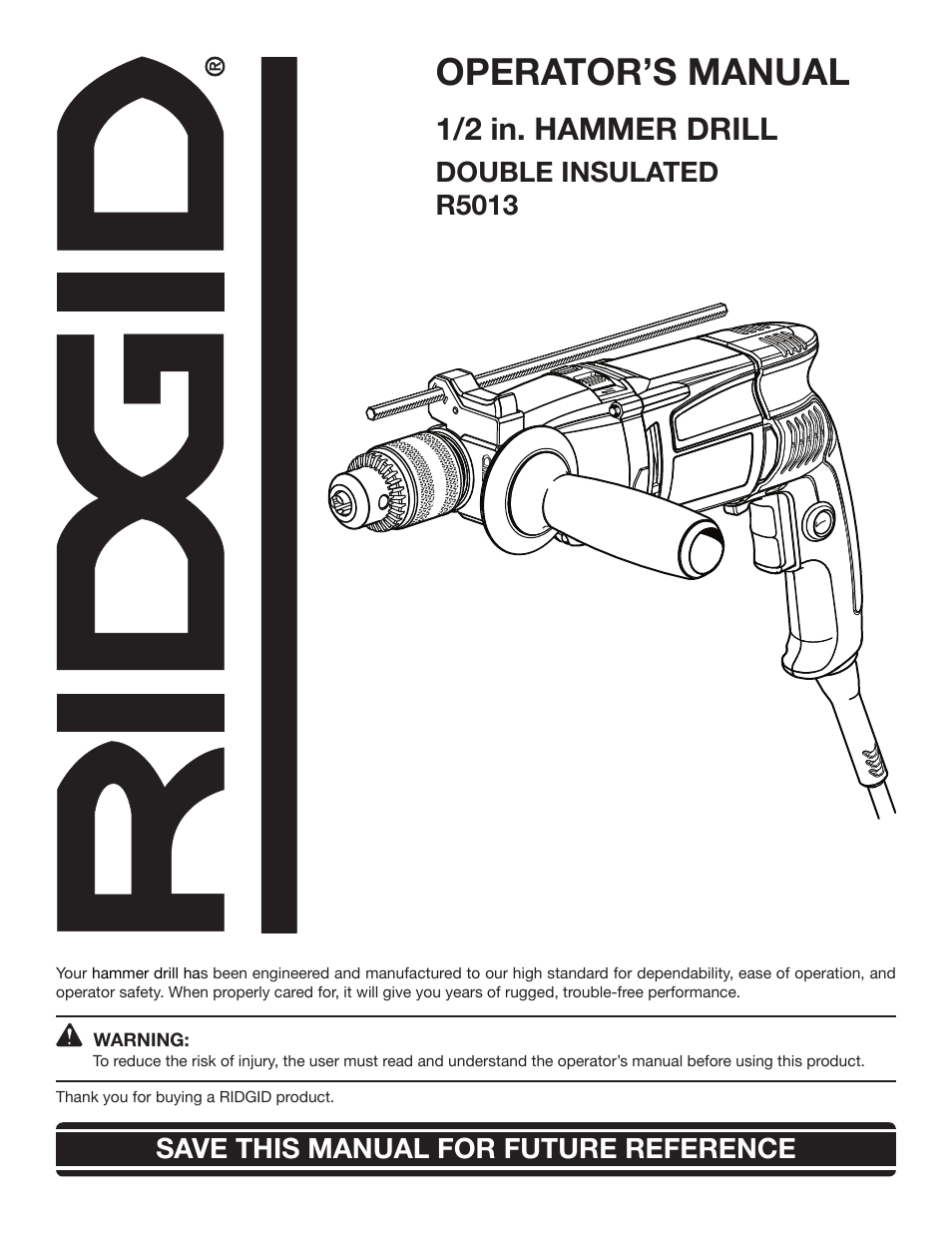 RIDGID R5013 User Manual | 18 pages