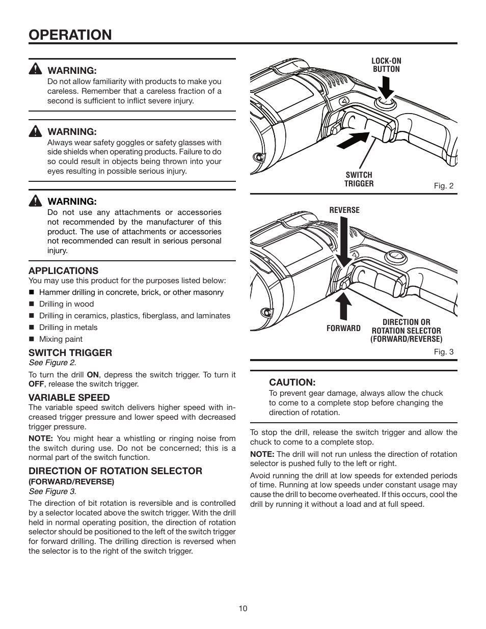 Operation | RIDGID R5013 User Manual | Page 10 / 18