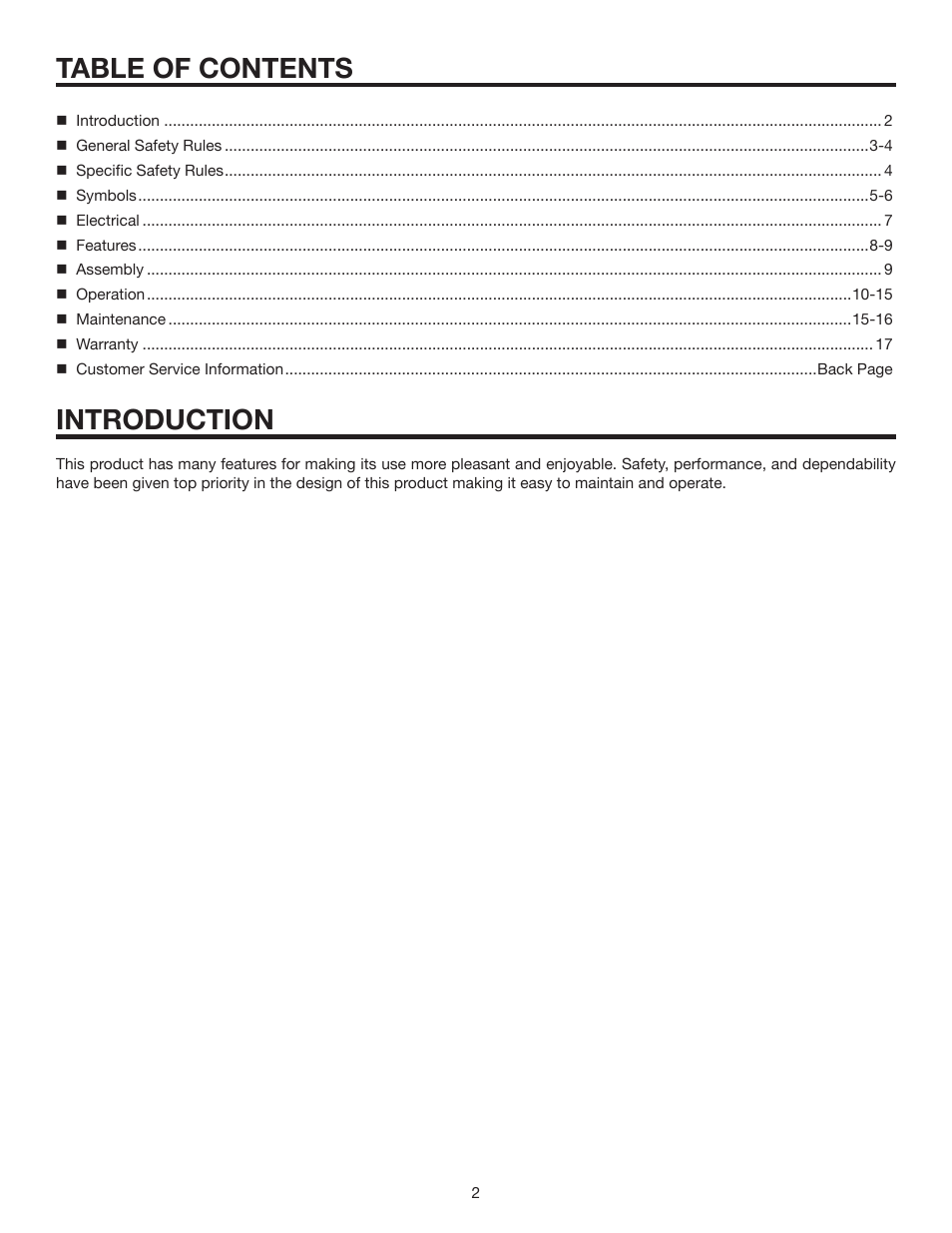 Table of contents introduction | RIDGID R5013 User Manual | Page 2 / 18