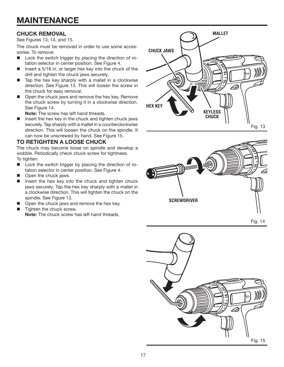 Maintenance | RIDGID R82001 User Manual | Page 17 / 20