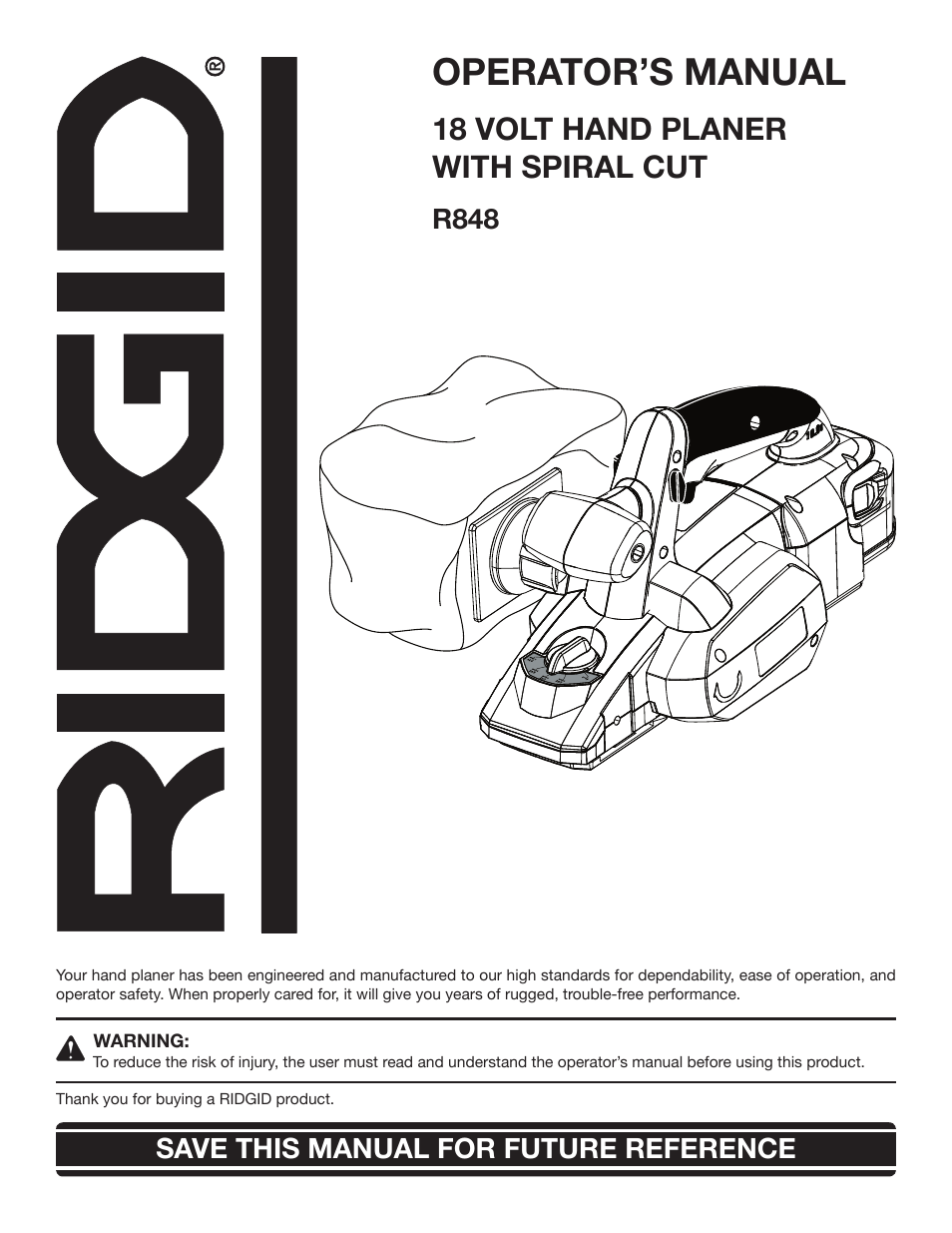 RIDGID R848 User Manual | 22 pages