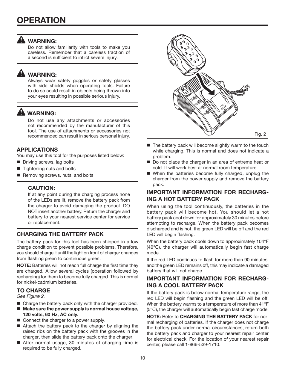 Operation | RIDGID R84230 User Manual | Page 10 / 18