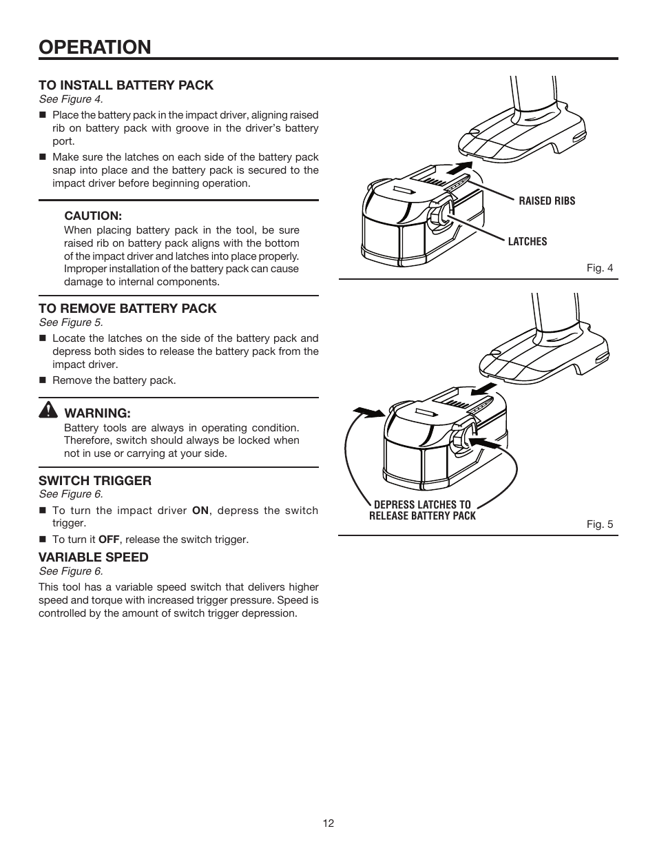 Operation | RIDGID R84230 User Manual | Page 12 / 18