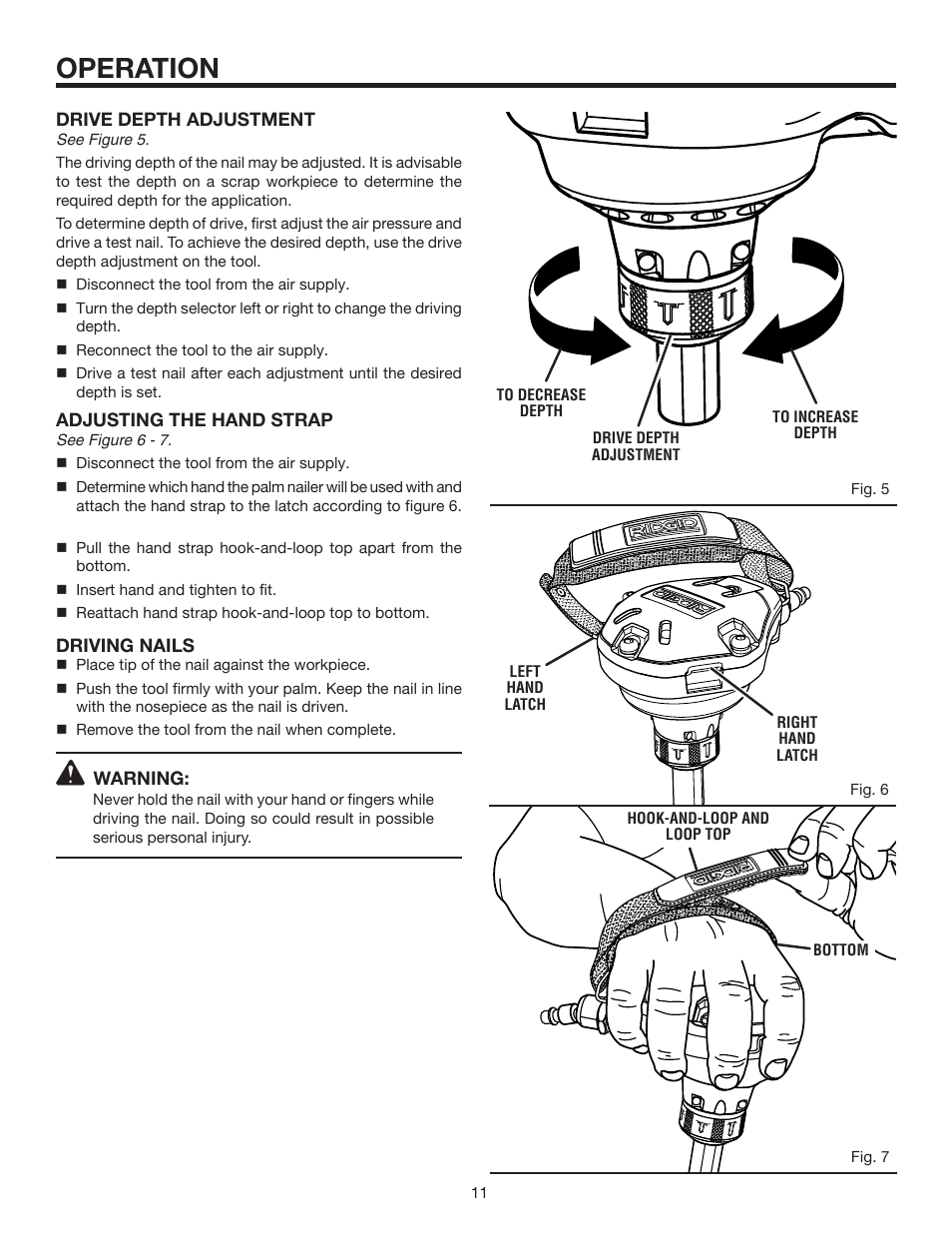 Operation | RIDGID R350PNA User Manual | Page 11 / 16
