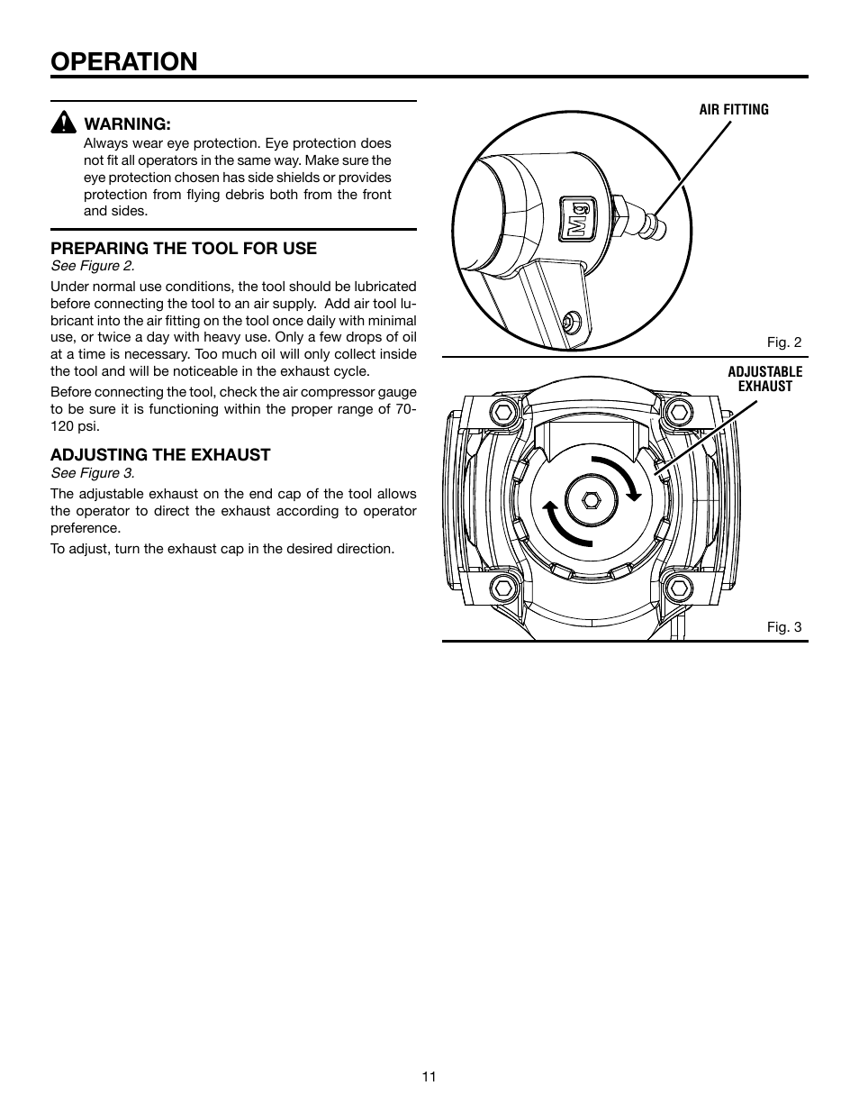 Operation | RIDGID R175RNA User Manual | Page 11 / 22