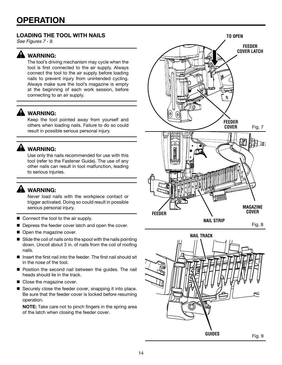 Operation | RIDGID R175RNA User Manual | Page 14 / 22
